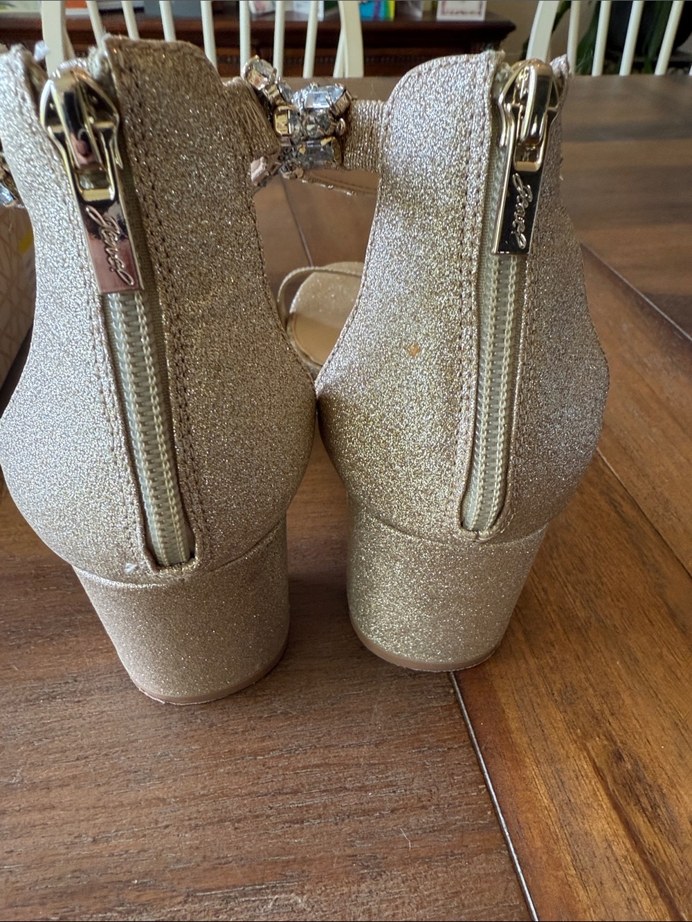 Jewel Badgley Mischka Blush Crystal-Ankle Strap Heel Size 10 - Picture 12 of 14